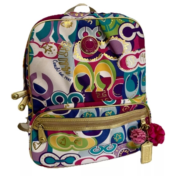 Coach Multicolor Patterned Backpack - Picture 1 of 16